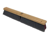 Flagged Gray Border, Stiff Maroon Center Floor Brush - with Block for Bolt-On Handle - 24"