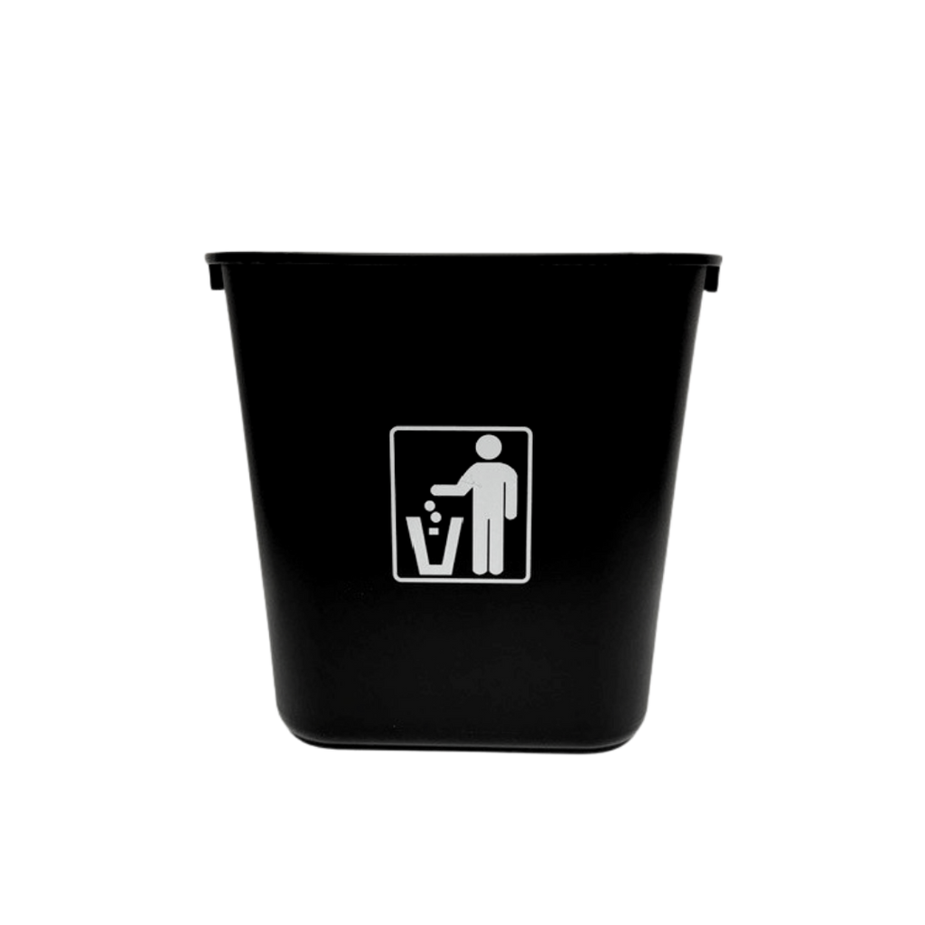 28 Quart Black Wastebasket