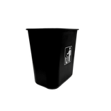 28 Quart Black Wastebasket