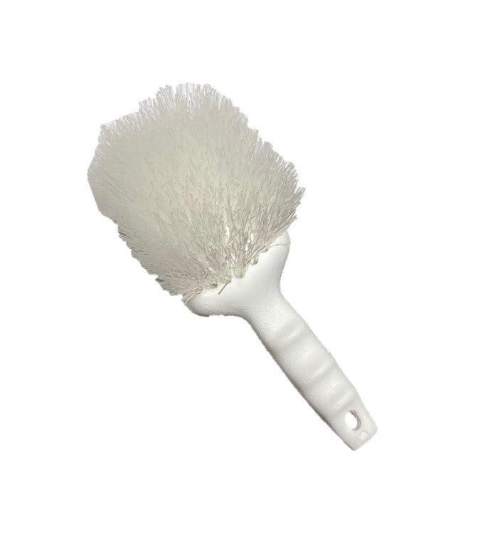 White Poly Utility Brush - 8" Foam Plastic Handle