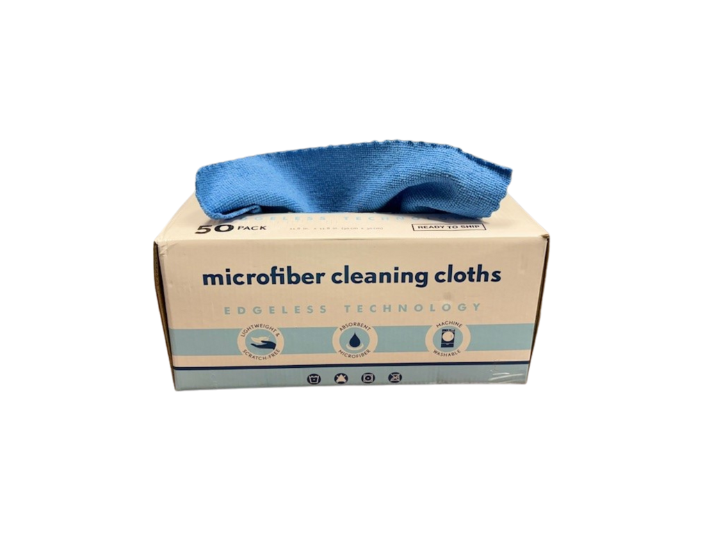 Disposable Microfiber Cloths - 12 x 12 Blue - Box of 50