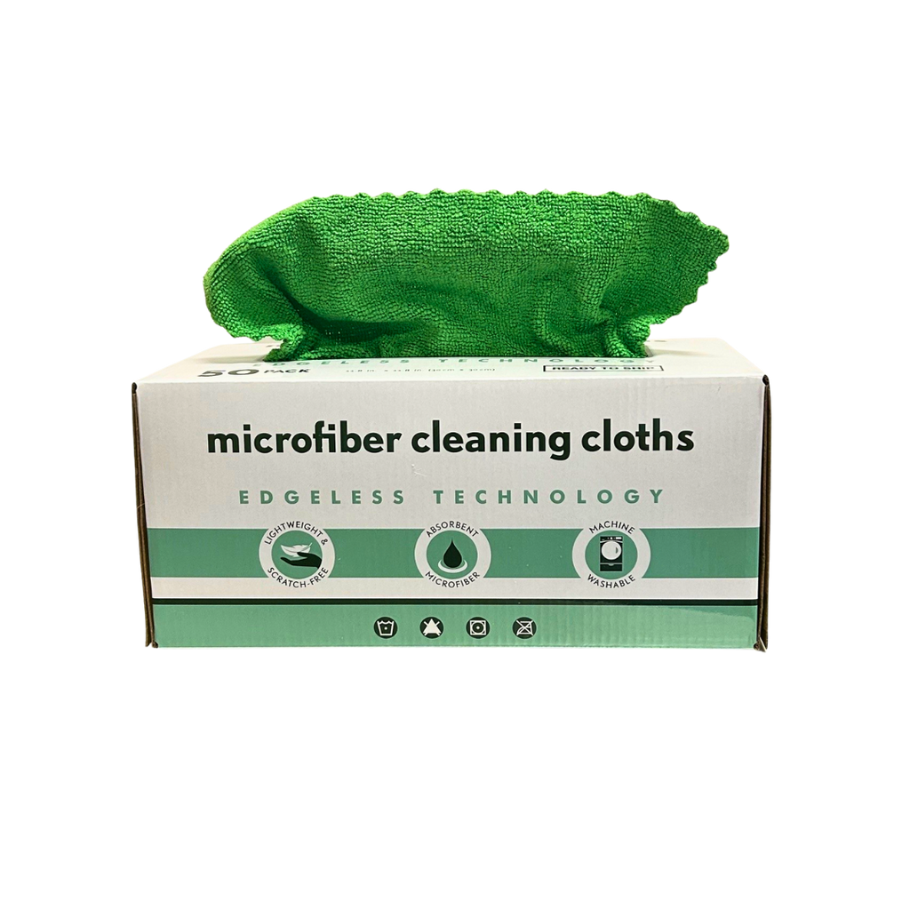 Disposable Microfiber Cloths - 12 x 12 Green- Box of 50