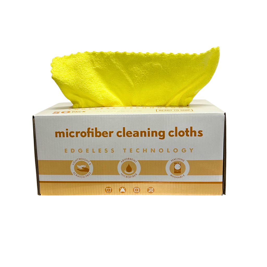 Disposable Microfiber Cloths - 12 x 12 Yellow- Box of 50