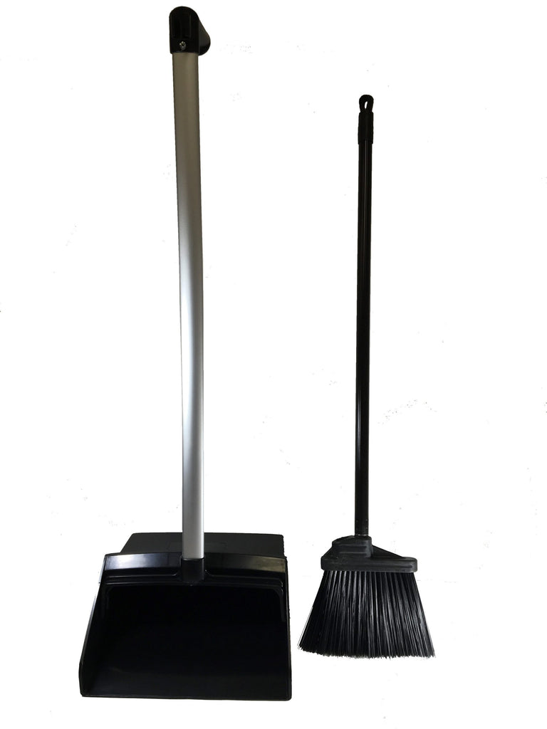 Lobby Dust Pan with Ergonomic Handle - Pan and Broom Combo