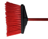 Light Sweep Upright Broom Stiff- 5" Trim Red - Head & Handle