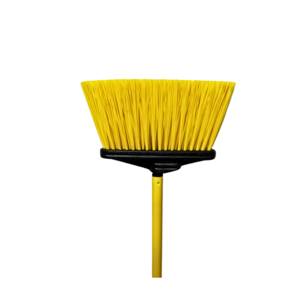 Light Vertical Sweep - 4' Yellow Metal Handle - Stiff Yellow