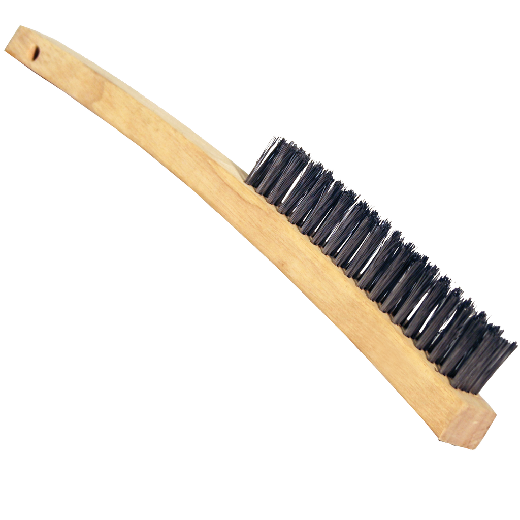 Curved Handle Style Wire Scratch Brush - 14"