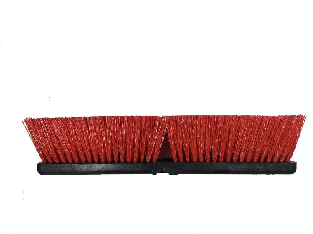 Red Polypropylene Garage Brush - 18" Black Plastic Block