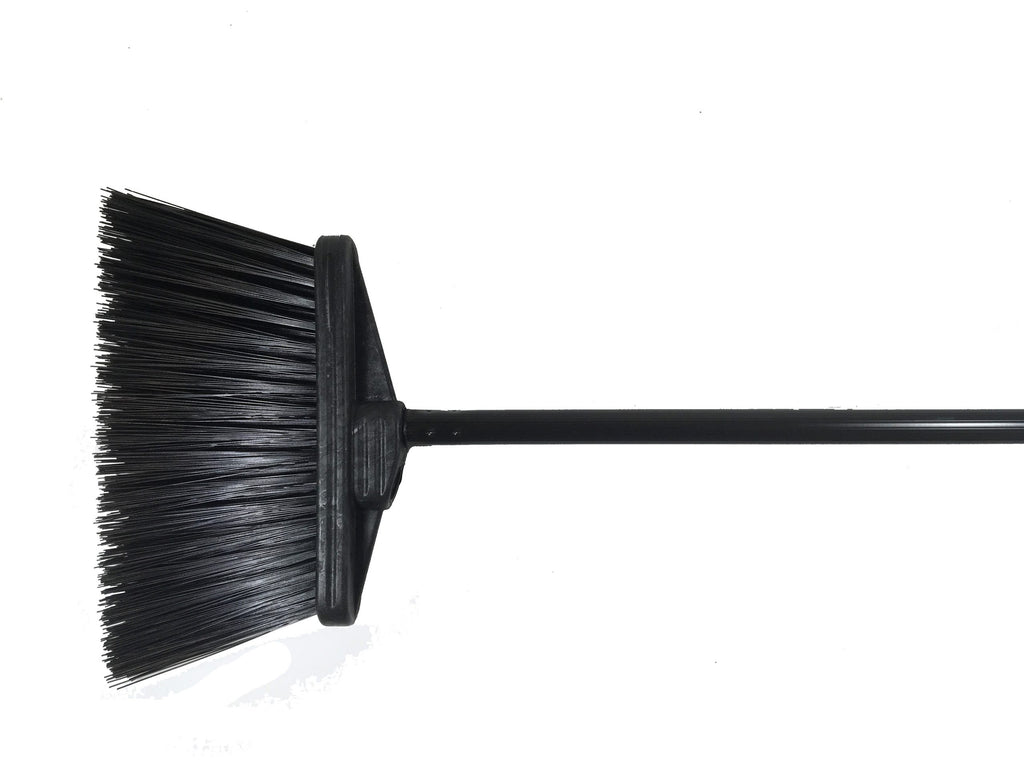 Light Sweep Upright Broom Stiff- 5" Trim Black  - Head And Handle