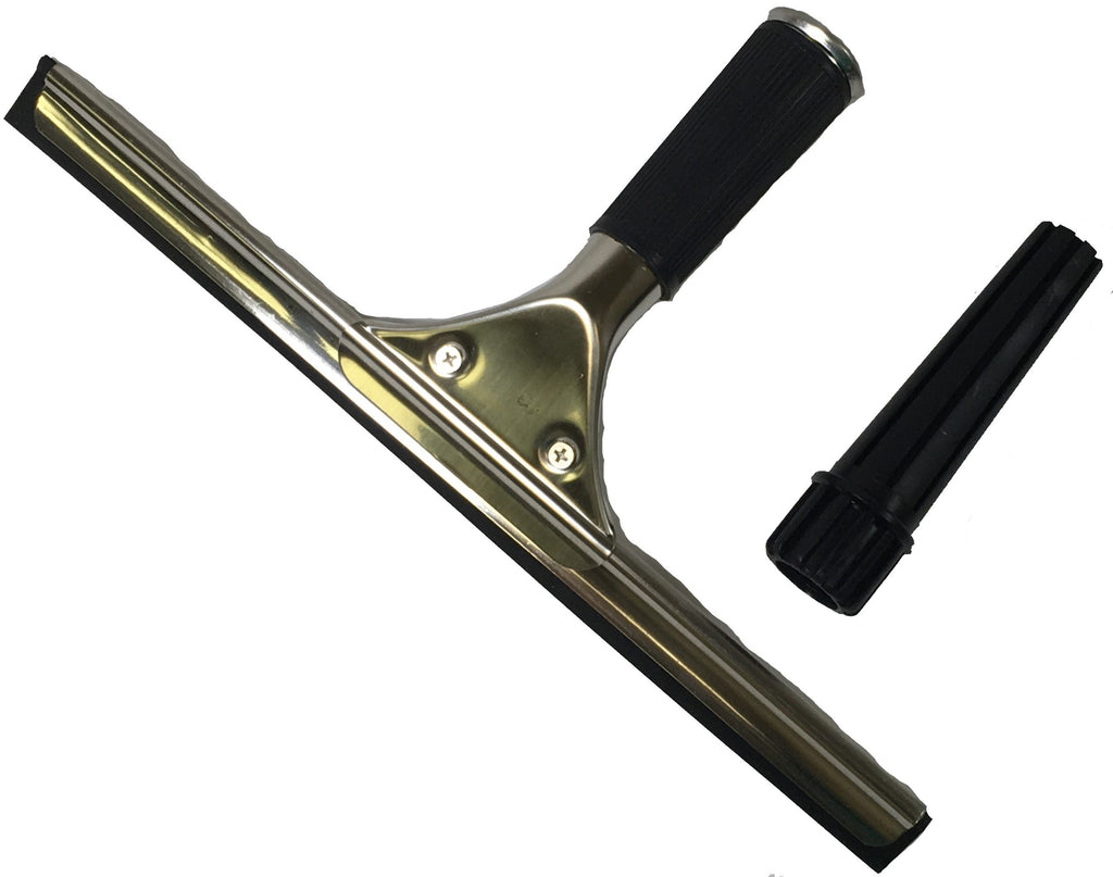 Stainless Steel Window Squeegee w/Threaded Adapter- 12" Blade