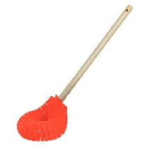 Bowl Brush - Orange Plastic Bristles, Plastic Handle